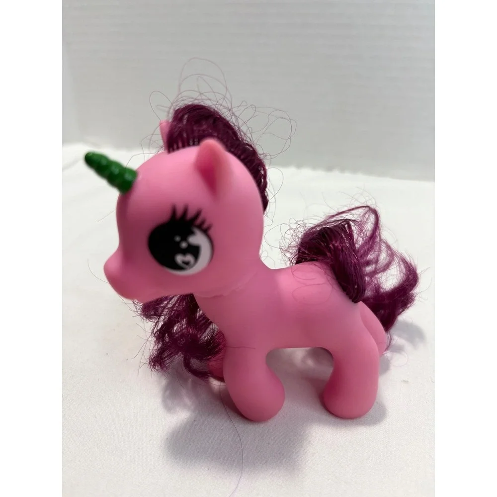 Dolgen Pink Unicorn‎ Pony Toy Figure Green Horn Purple Hair 24661001E20